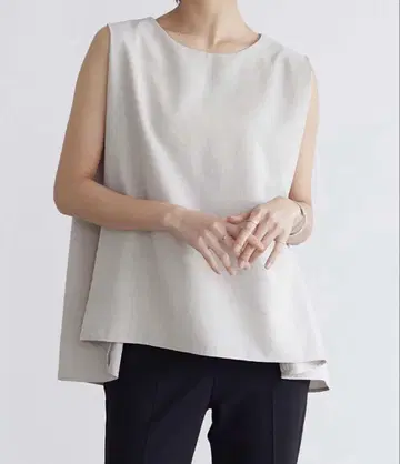 for/c 린넨 라이크 슬리브리스 블라우스 베이지 M