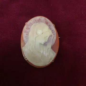 Vintage 카메오 마리아 님의 옆모습 빈티지 브로치