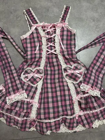 Angelic Pretty 타탄 하트 포켓 JSK