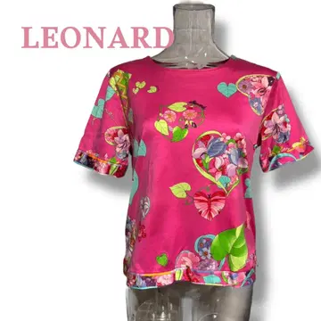 LEONARD 플라워 프린트 반팔 티셔츠 컷소