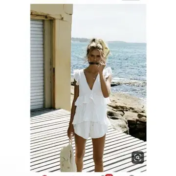 sabo skirt 롬퍼스 올인원 플레이수트 미사용 화이트