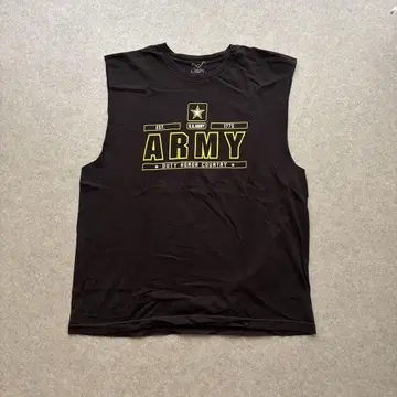 USA 제작 미군 ARMY 슬리브리스 T셔츠 XL 블랙 구제 의류