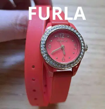 FURLA 오렌지 실리콘 손목시계