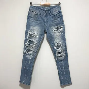 BLACK FLAME 블랙 프레임 데미지 가공 바이커 데님 남성용