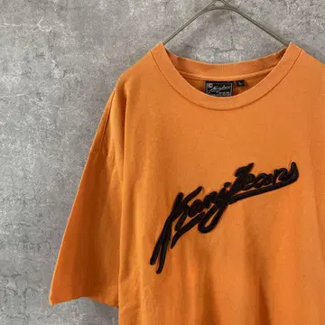 [ Kani Jeans ] 자수 로고 빅 티셔츠 L 사이즈 오렌지