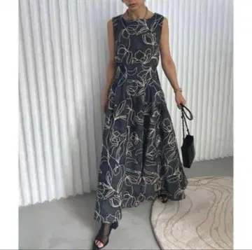 Ameri VINTAGE DENIM LIKE FLOWER DRESS