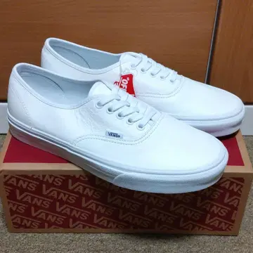 반스 어센틱 프리미엄 가죽 화이트 US 규격 27cm 천연 가죽