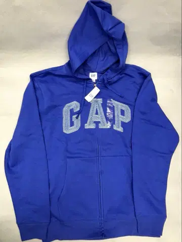 [미사용 새상품] GAP 남성용 풀 집업 후드티 M 블루 속기모
