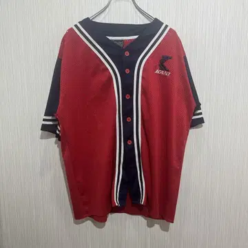 Kani Jeans 메쉬 빨간색 네이비 L 스트릿 베이스볼 셔츠