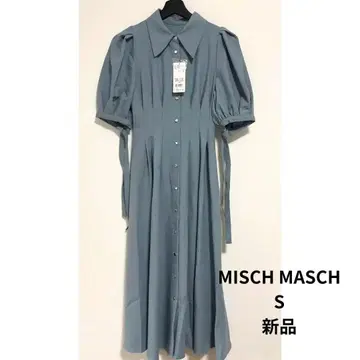 미사용 새상품 MISCH MASCH 원피스 반팔 블루 S 사이즈