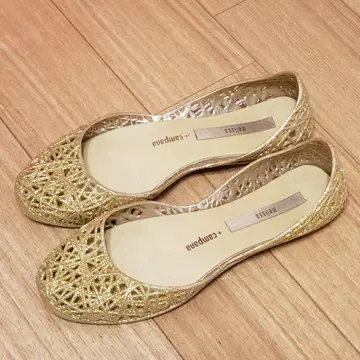 melissa 캄파나 플랫슈즈 골드 라메 22.5cm