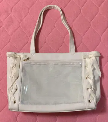 WEGO 이타백 레이스업 토트백 화이트 S 사이즈