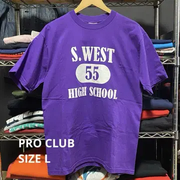 Proclub 칼리지 T셔츠 보라색 사이즈 L