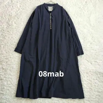08mab 긴팔 원피스 코튼 100% 넉넉한 네이비