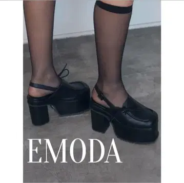 EMODA 사이드 레이스 통굽 샌들