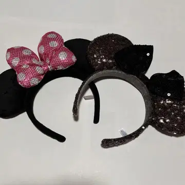 도쿄 디즈니 리조트 미니 스팽글 머리띠 2개 세트