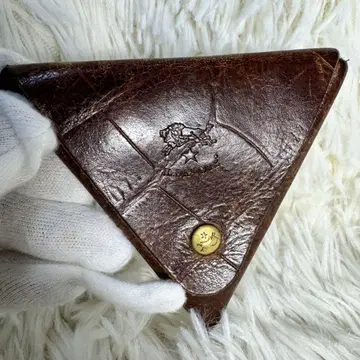 IL BISONTE 일비손테 코인 케이스 삼각 브라운 엠보