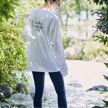 SEA 씨 롱T 셔츠 그래픽 TEE MILK 2 화이트