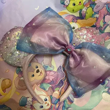 홍콩 디즈니 개원 20주년 기념 미니 마우스 큐빅 레인보우 머리띠