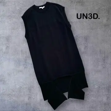 UN3D. 롱 기장 슬리브리스 상의 BLACK
