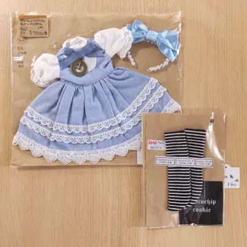 딜러 제작 아웃핏 차이나칼라 앨리스 원피스 하늘색 30cm급 인형 의류
