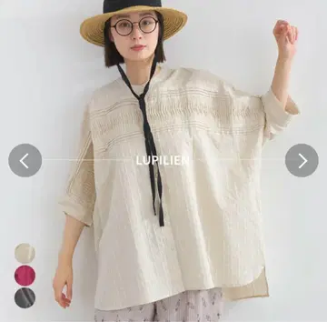 lupilien 루피리앙 스트라이프 도비 핀턱 돌먼 블라우스