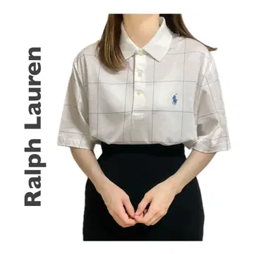 Ralph Lauren 피케 셔츠 체크 원포인트 자수 로고