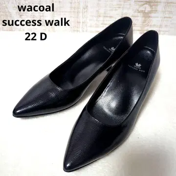 [ 와코루 success walk ] 미사용 펌프스 22D 블랙 가죽