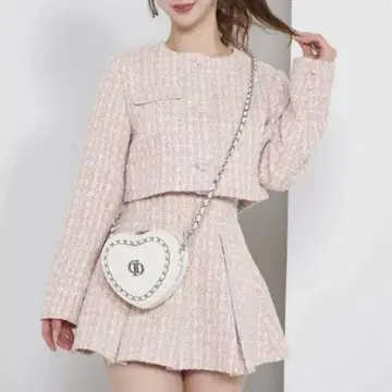 다리치 핑크 팬시 트위드 셋업