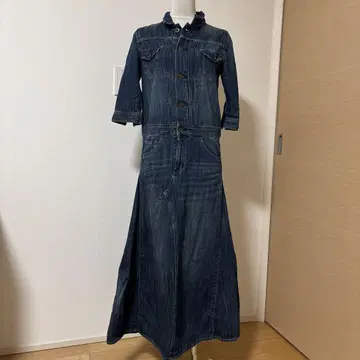 저널 스탠다드 데님 원피스 유즈드 가공 맥시 길이 점프수트 36