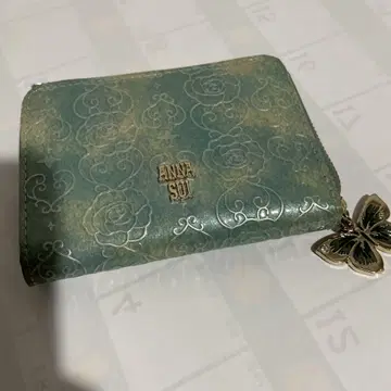 ANNASUI 안나수이 로즈 하트 코인 케이스 그린 나비