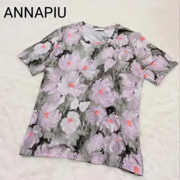 ANNAPIU 안나피우 이탈리아제 꽃무늬 반팔 티셔츠 size 42