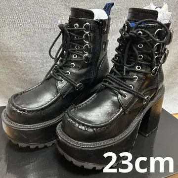 요스케 YOSUKE 통굽 레이스업 부츠