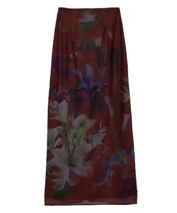 SMOKE FLOWER SHEER TIGHT SKIRT