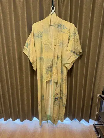 기모노 유카타 연두색 꽃무늬