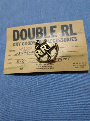DOUBLE RL 닻 핀 배지 미사용 새상품