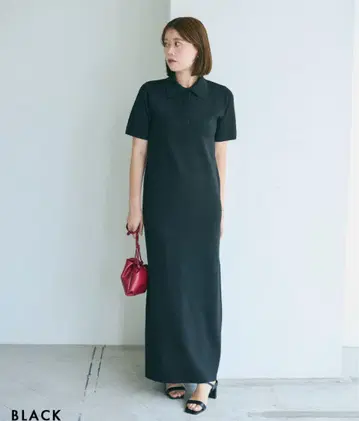 베이스먼트온라인 반팔 폴로 맥시 원피스