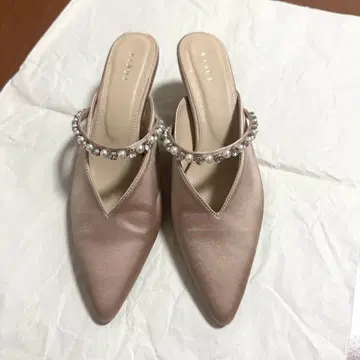펄 장식 핑크 뮬
