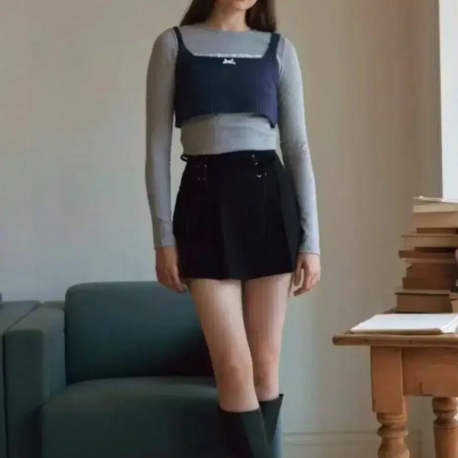 LETTER FROM MOON ♥ Minute Ribbon Pleats Skirt Minute Ribbon Pleats Skirt ( 2colors ) - LETTER FROM MOON