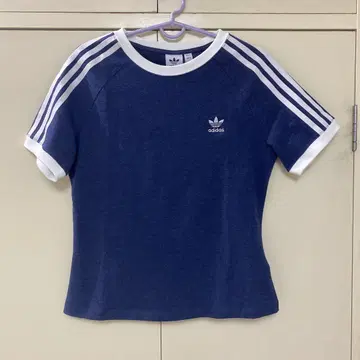 adidasT 셔츠 쓰리 스트라이프 슬림 래글런