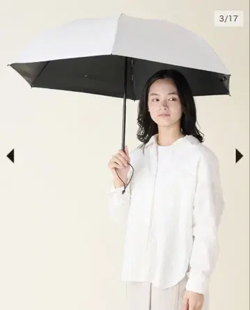 새상품 SUN BARRIER 100 접이식 양산 화이트 3단 우천 겸용
