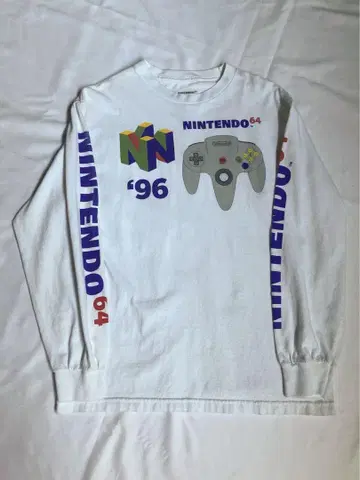 닌텐도 Nintendo 64 티셔츠 롱티 소매 프린팅 로고 티셔츠