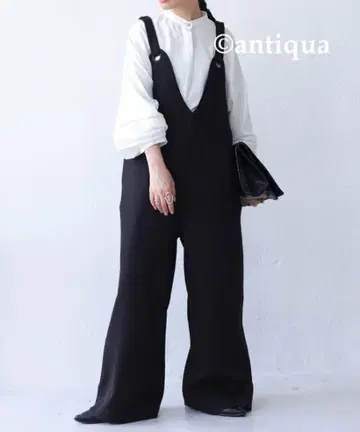 안티카 모드 와이드 살로펫 오버롤 블랙 M