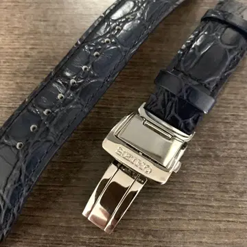세이코 정품 D버클 가죽 벨트 20mm 밴드 네이비 sbtr019