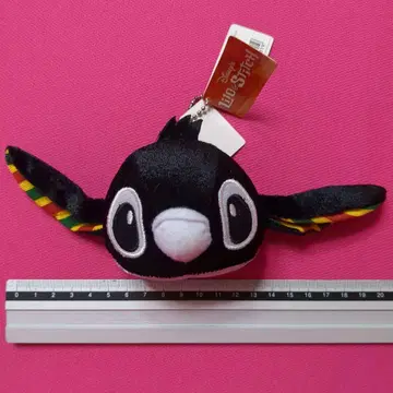 스티치 페이스 봉제인형 마스코트 볼 체인 블랙