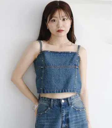 kastane / 스터드 데님 뷔스티에