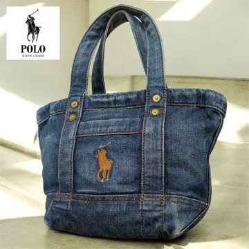 POLO 폴로 랄프로렌 데님 미니 토트백 빅 포니 자수