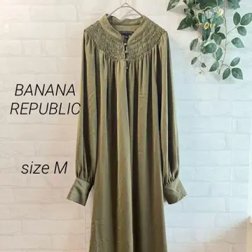 [ BANANA REPUBLIC ] 셔링 롱 원피스 카키 M
