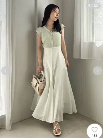 FRAY I.D 폴로 칼라 콤비 원피스 완판 색상 0 사이즈