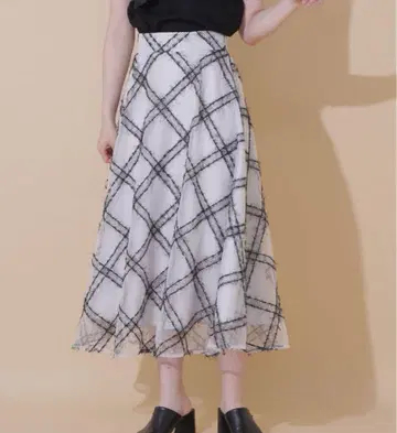 시어 체크 플레어 스커트 JILL BY JILLSTUART